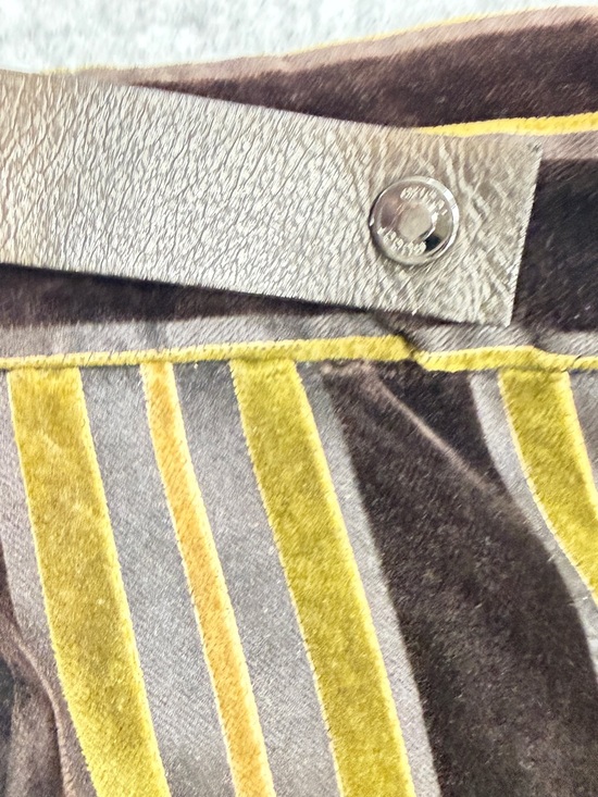 Gucci Black and Olive Green Striped Straight Leg Pants - Picture 3 of 6